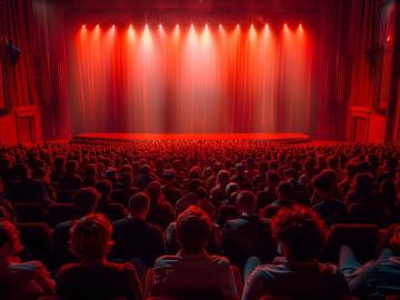 AI Generated image of a theatre audience and stage