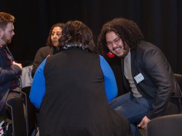 people networking at meeting