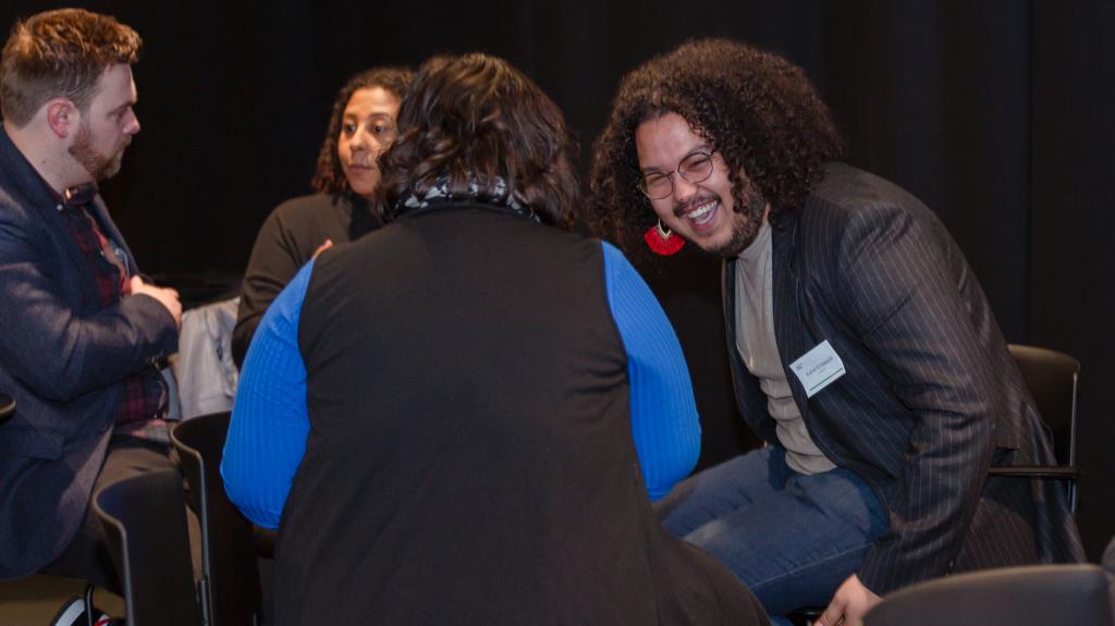 people networking at meeting